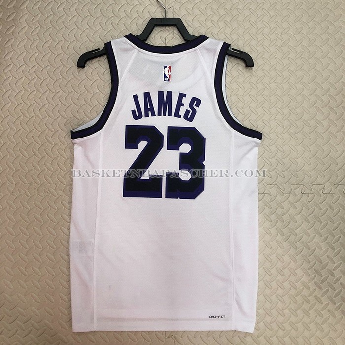 Maillot Los Angeles Lakers LeBron James NO 23 Ville 2022-23 Blanc